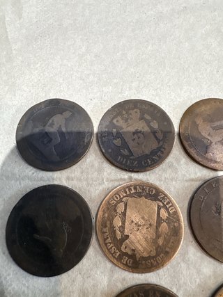 Monedas Españolas Cobre Siglo XIX