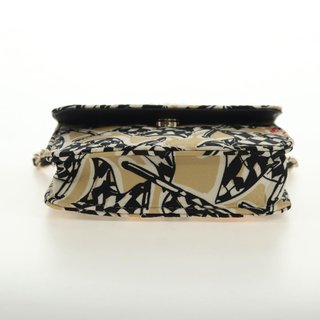CHANEL Matelasse Chain Shoulder Pouch Nylon Beige