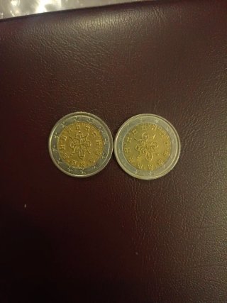2€ Portugal 2002 y 2003. Con error de impresión