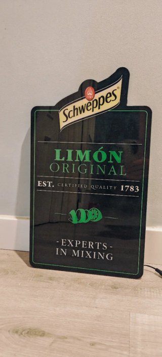 Cartel luminoso Schweppes Limón Original