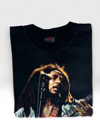 T-shirt Bob Marley Vintage Nera Cotone M