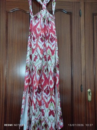 Vestido largo estampado multicolor