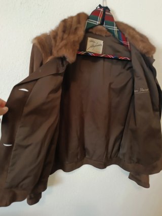 Cazadora de ante y pelo marrón
