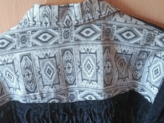 Chaqueta ante negra flecos Talla M