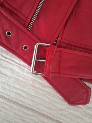 Chaqueta Cuero Roja Talla S