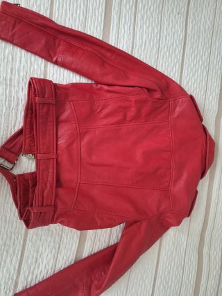 Chaqueta Cuero Roja Talla S