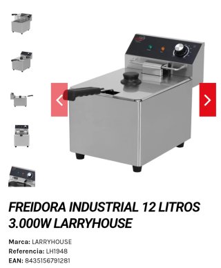 Freidora Industrial 12L Larryhouse 3000W