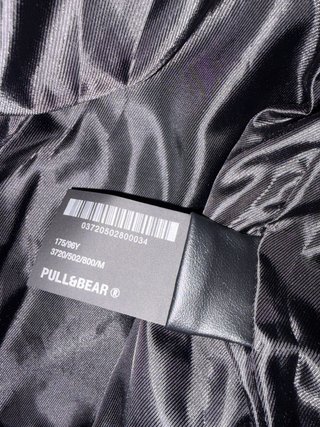 Chaqueta PULL&BEAR Negra Cuero Caballero
