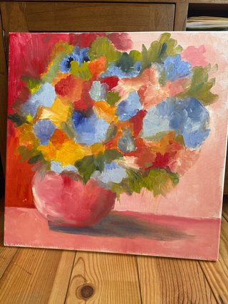 Cuadro al óleo Flores