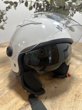 Casco Moto Blanco con Visera