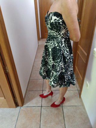Vestido de fiesta negro y blanco