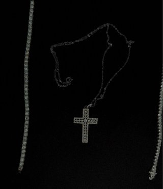 Collar Plata Cruz S925 VVS1 Moissanite GRA