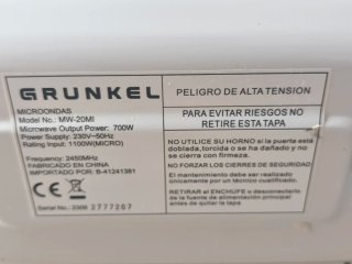 Microondas Blanco Grunkel