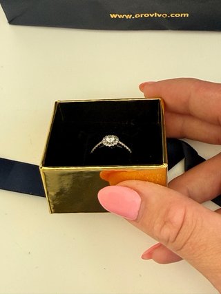 Anillo de compromiso Diamante Oro blanco