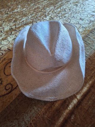 Cappello cowboy paglia bianco e oro