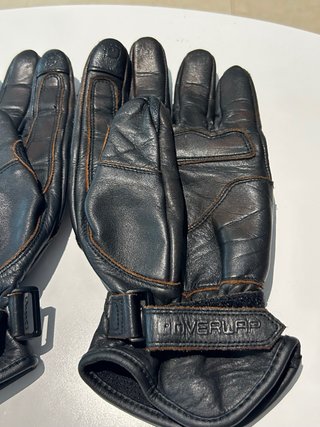 Guantes de moto OVERLAP Negros Cuero Talla L