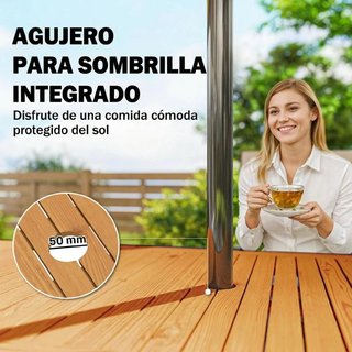 Mesa Jardín Extensible 4-6 Personas Teca Madera