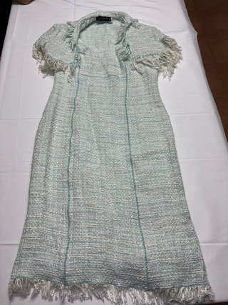 Vestido + Chaqueta Bolero Tweed Menta T.40 L