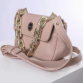 Bolso Adoratta Cuero Beige Dorado