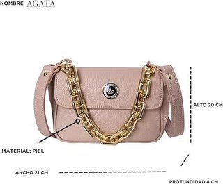Bolso Adoratta Cuero Beige Dorado
