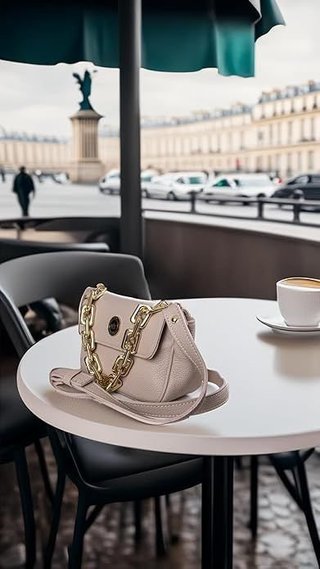 Bolso Adoratta Cuero Beige Dorado