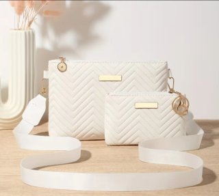 Conjunto bolso y monedero blanco