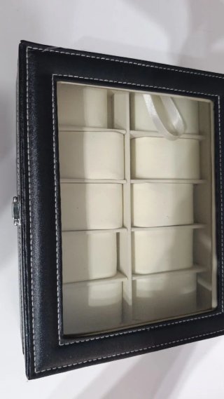 Astuccio per orologi nero e beige
