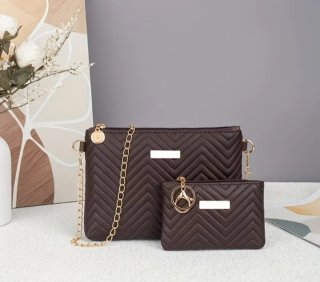 Conjunto bolso y monedero marrón