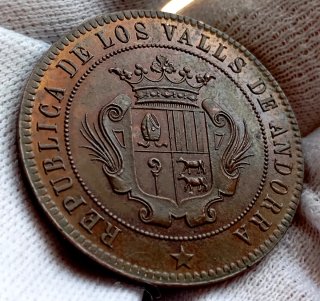 10 céntimos 1873 Andorra Escasa