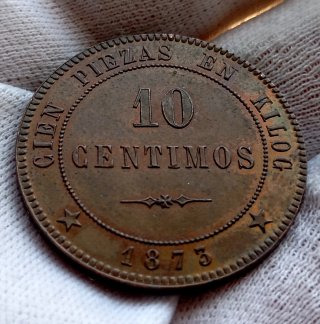 10 céntimos 1873 Andorra Escasa