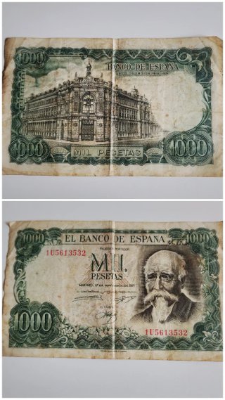 Billetes 200, 100,1000 pesetas Banco de España