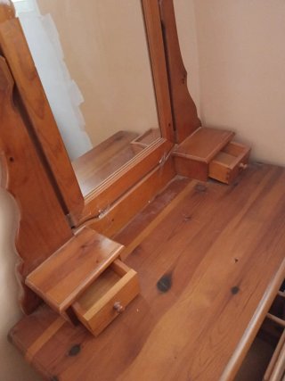 Mueble tocador madera con espejo