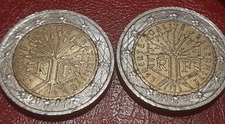 2 Euro Francia 2001 & 2002 Errori