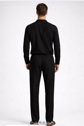 Pantalón de lino negro hombre
