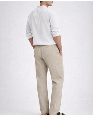 Pantalón de lino negro hombre