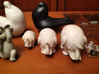 Elefantes y palomas de la suerte