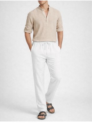 Pantalón Lino Beige Talla M Hombre