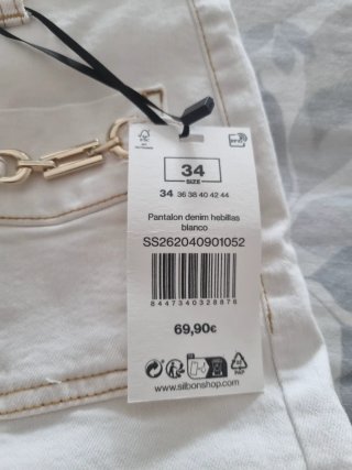 Pantalones vaqueros ElasticoSilbón Mujer Blanco