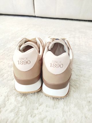 Tênis U.S. Polo Assn. bege e branco tam 42