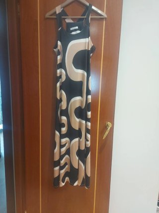 Vestido largo estampado licra fría