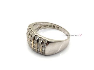 alianza oro 18k con piedra con diamante