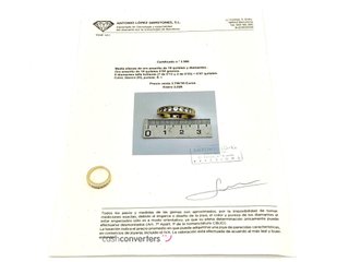 alianza oro 18k con piedra con diamante