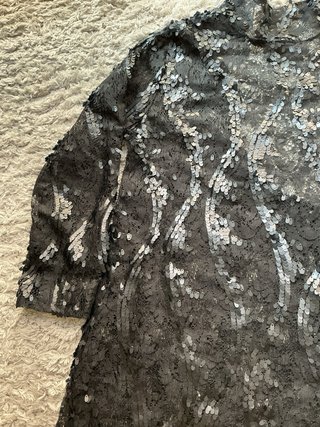 Vestido lentejuelas negro espalda abierta