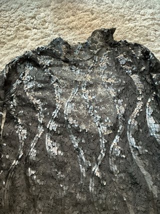 Vestido lentejuelas negro espalda abierta