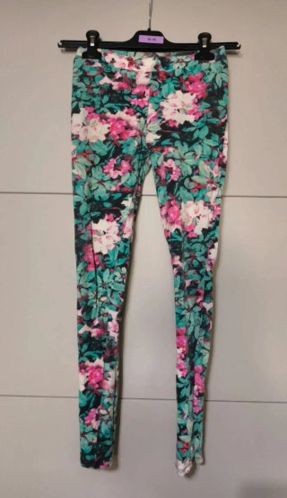 Mallas florales verdes y rosas talla 32