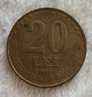 Moneta 50 20 Lei Romania 1991