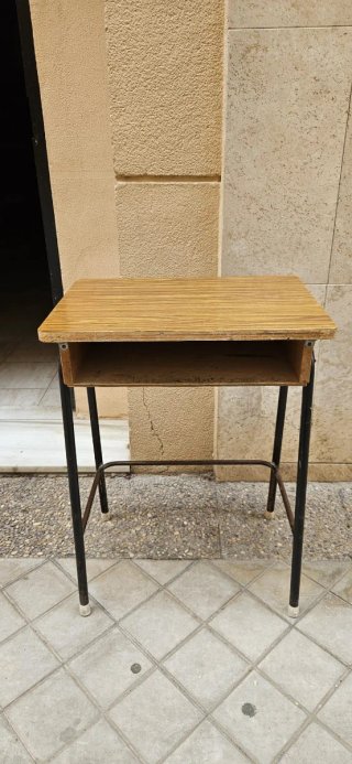 Pupitre escolar vintage madera y metal