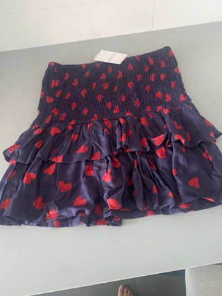 Falda niña corazones azul y rojo talla m como s