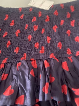 Falda niña corazones azul y rojo talla m como s