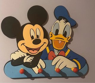 Perchero infantil Mickey y Donald